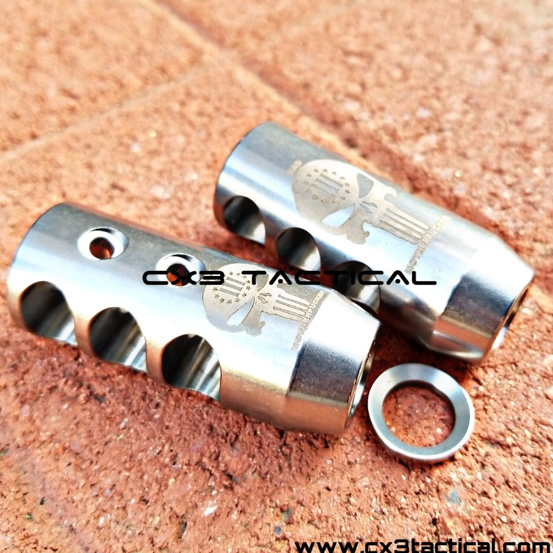 .30 Comp Compensator 7.62 Muzzle Brake 5/8x24 TPI CNC Steel W/ Washer and nut 