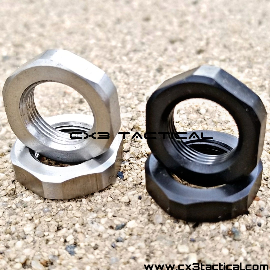 308 Muzzle Brake Compensator 5 8 24 Jam Nut Washer 4 Pack Black Nitride 