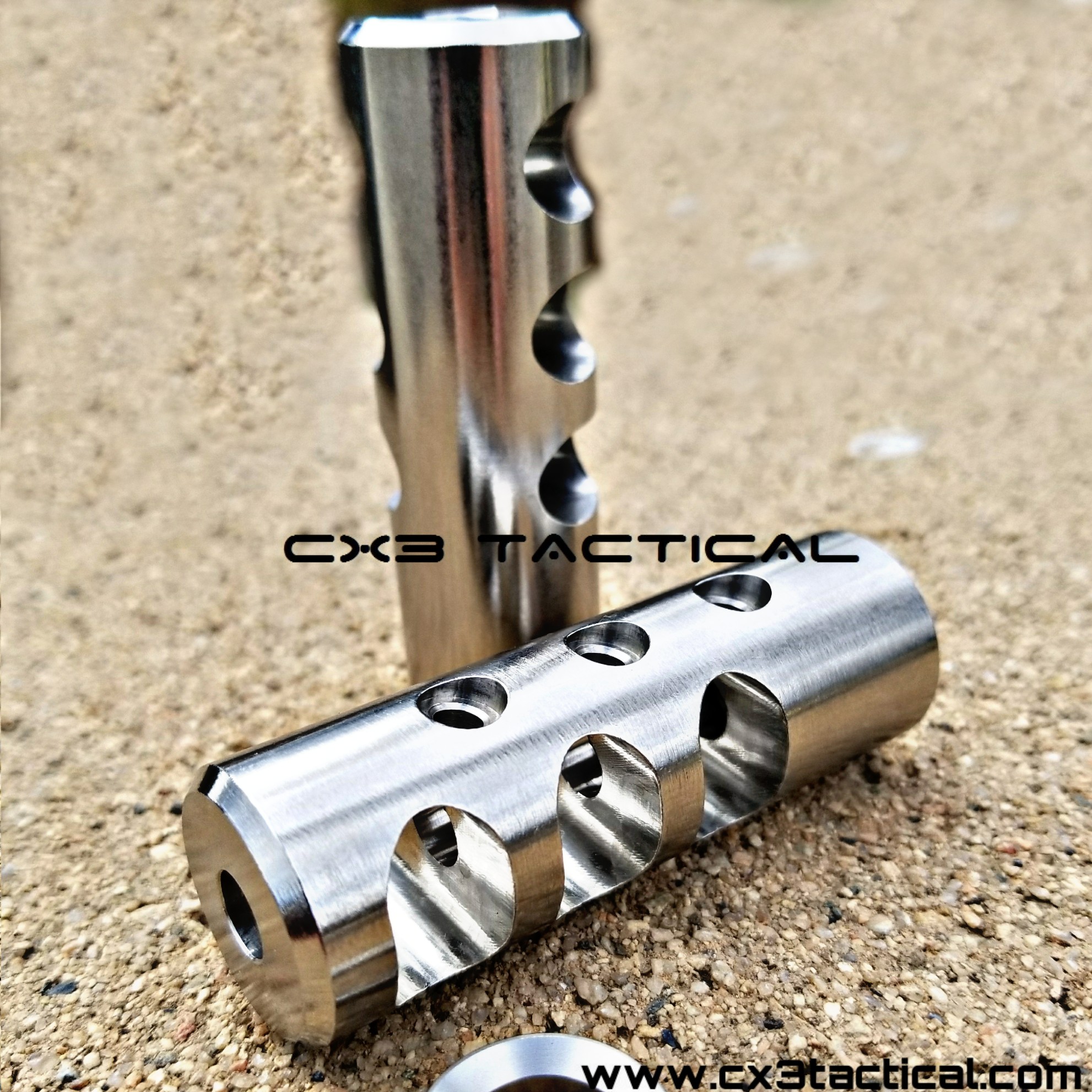 Stainless Steel 5/8-24 thread .30 cal muzzle brake 