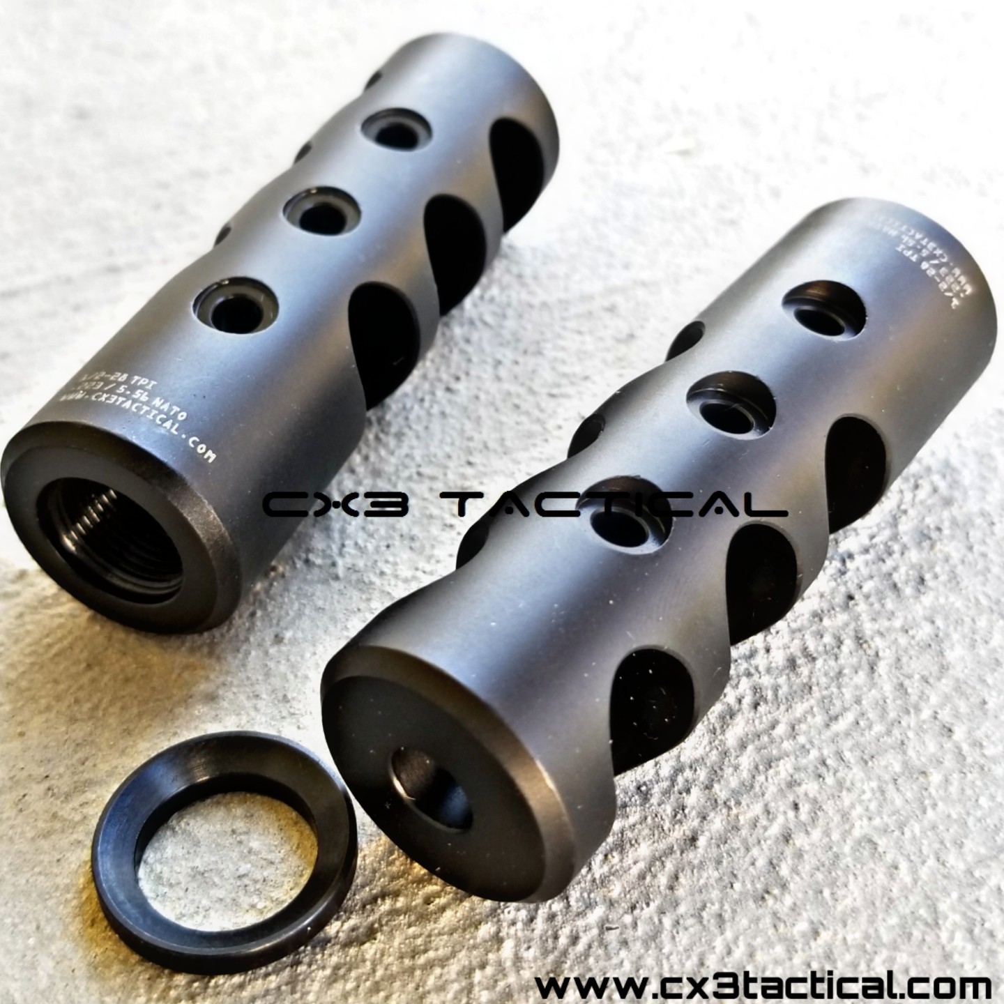 .223 Muzzle Brake 1/2x28 Thread Steel Tactical Muzzle Device with Jam Nut 