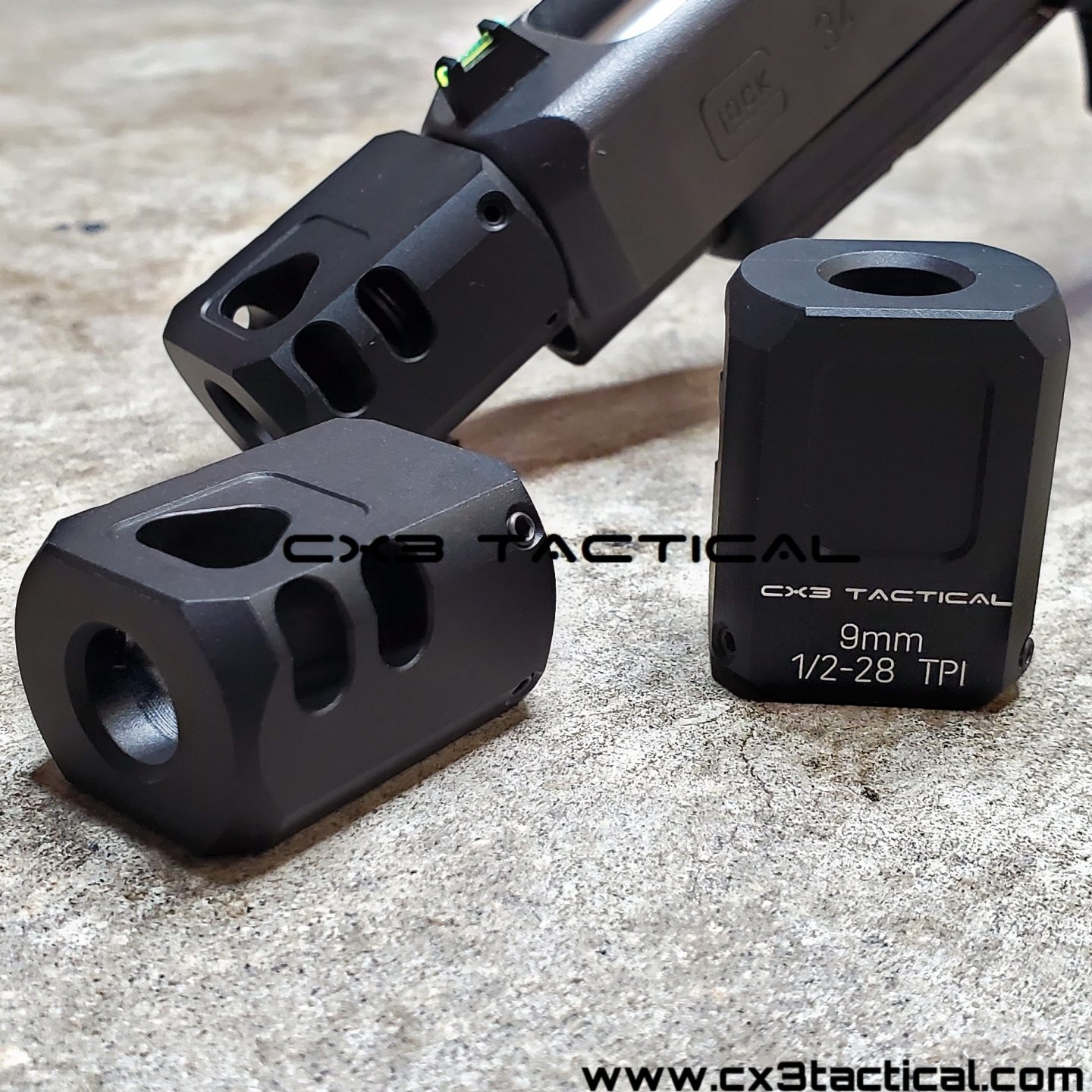 Glock 9mm Compensator Muzzle Brake 1/228 TPI For Glock Threaded Barrel