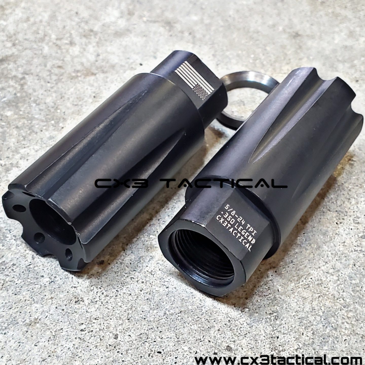 TACFUN 300 BLK Linear Compensator Muzzle Brake - 5/8-24 TPI Thread - 4.5 Inch - Black Anodized Aluminum
