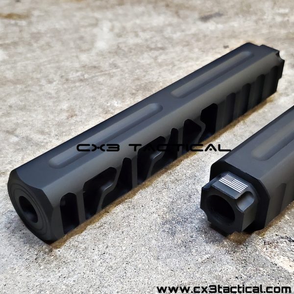 .223 / 5.56 Extra Long Muzzle Brake Compensator 1/2-28 TPI - CX3TACTICAL™