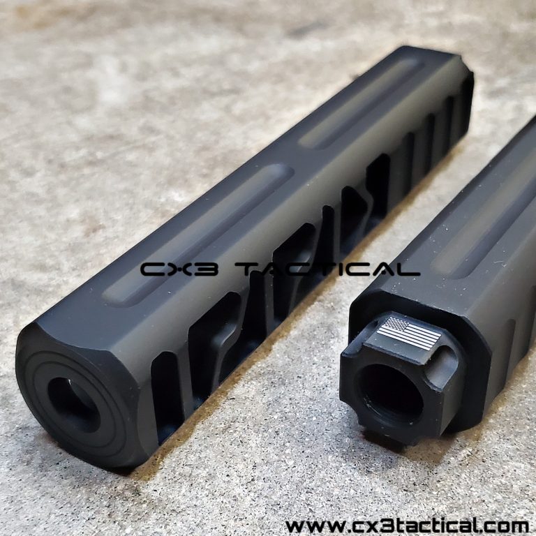 .223 / 5.56 Extra Long Muzzle Brake Compensator 1/2-28 TPI - CX3TACTICAL™