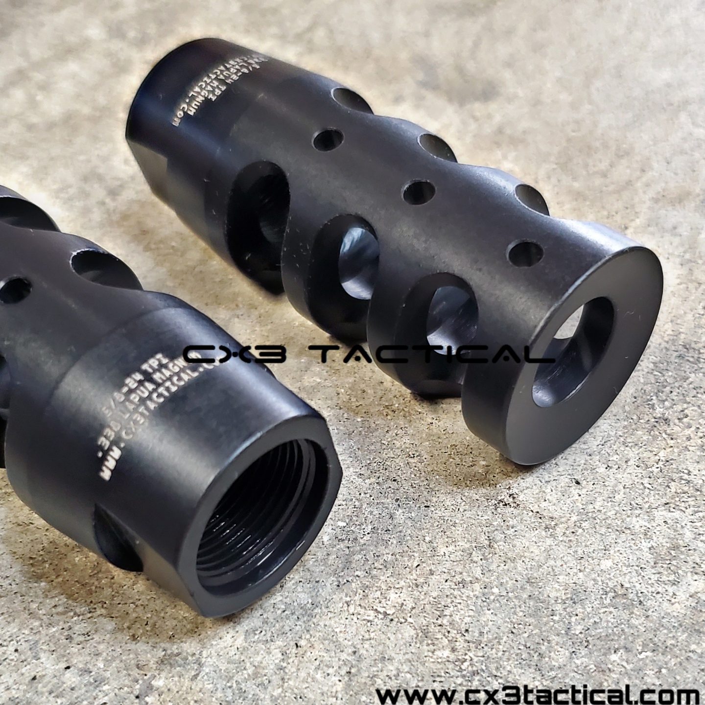 .338 Lapua Magnum Muzzle Brake Compensator 5/8-24 TPI - CX3TACTICAL™